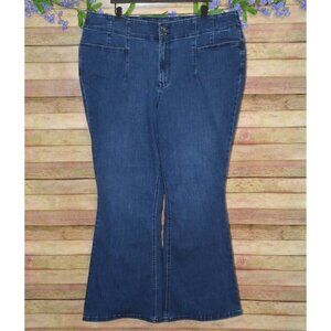 M Jeans Maurice Flare Leg High Rise Curvy Denim Jean 24W Long Tall Stretch Retro